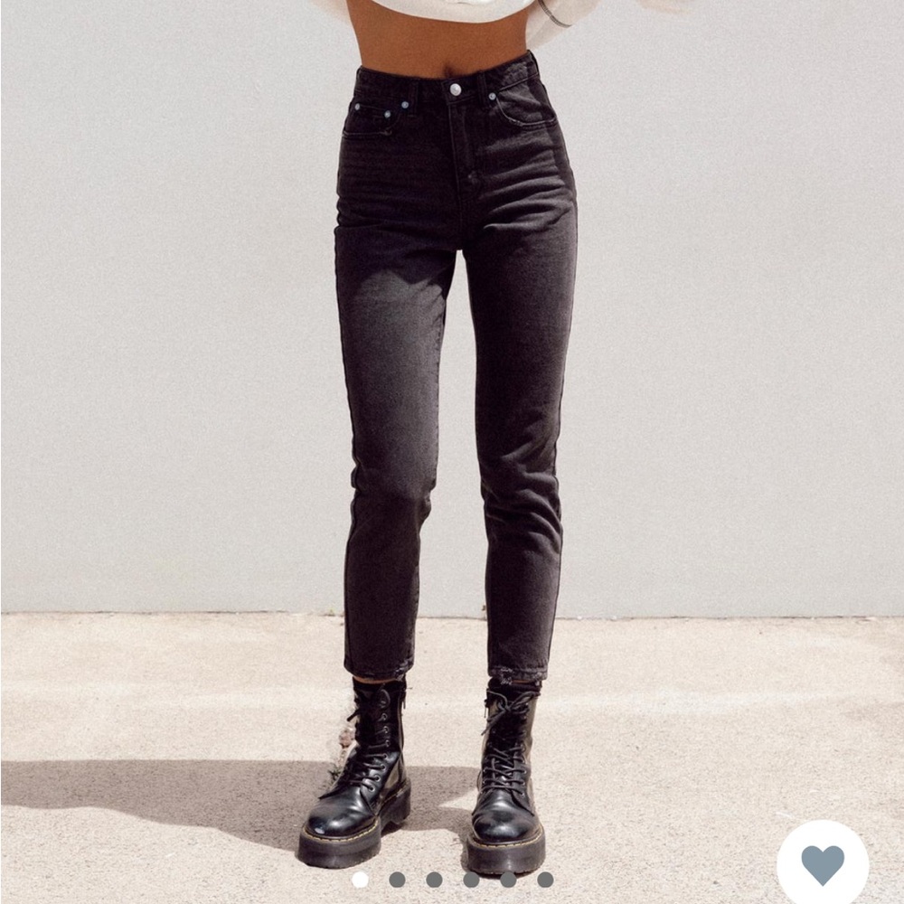 Womens black straight jeans